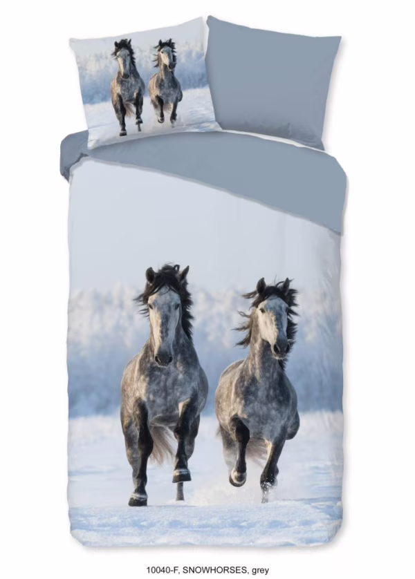 Kinderdekbedovertrek Good Morning Flanel Snowhorses