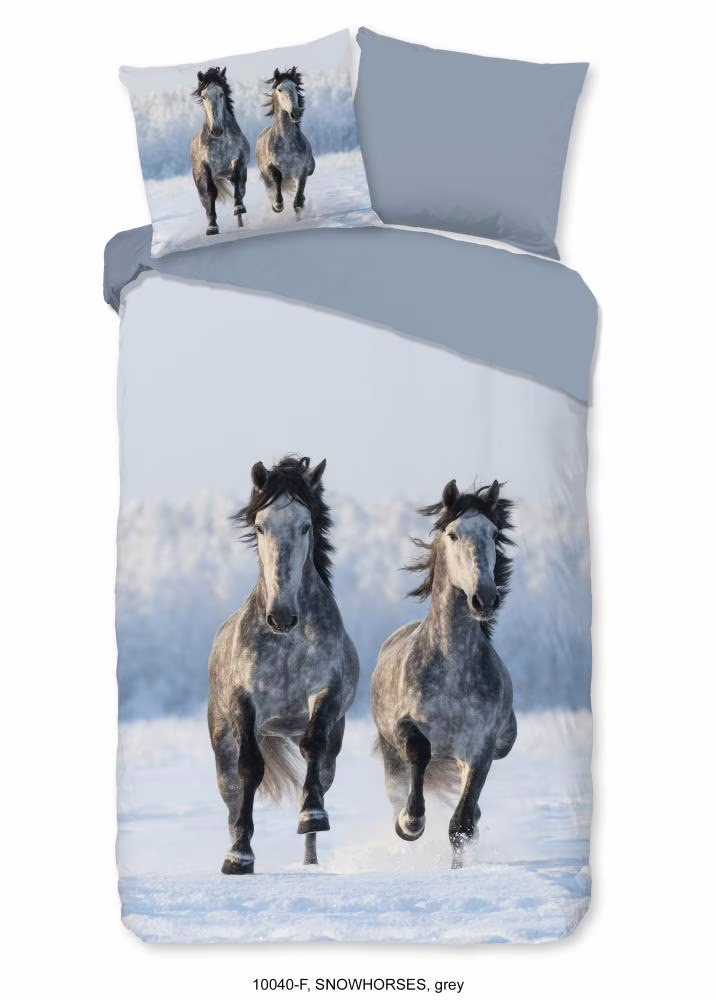 Kinderdekbedovertrek Good Morning Flanel Snowhorses