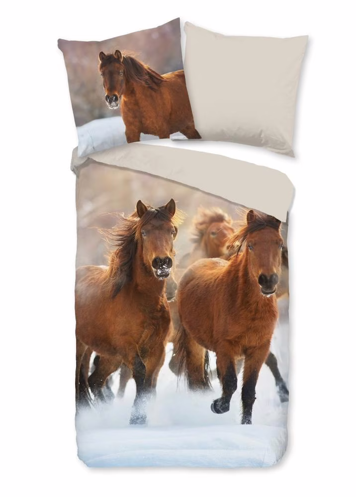 Kinderdekbedovertrek Good Morning Flanel Ponies