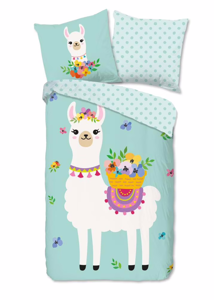 Kinderdekbedovertrek Good Morning Llama