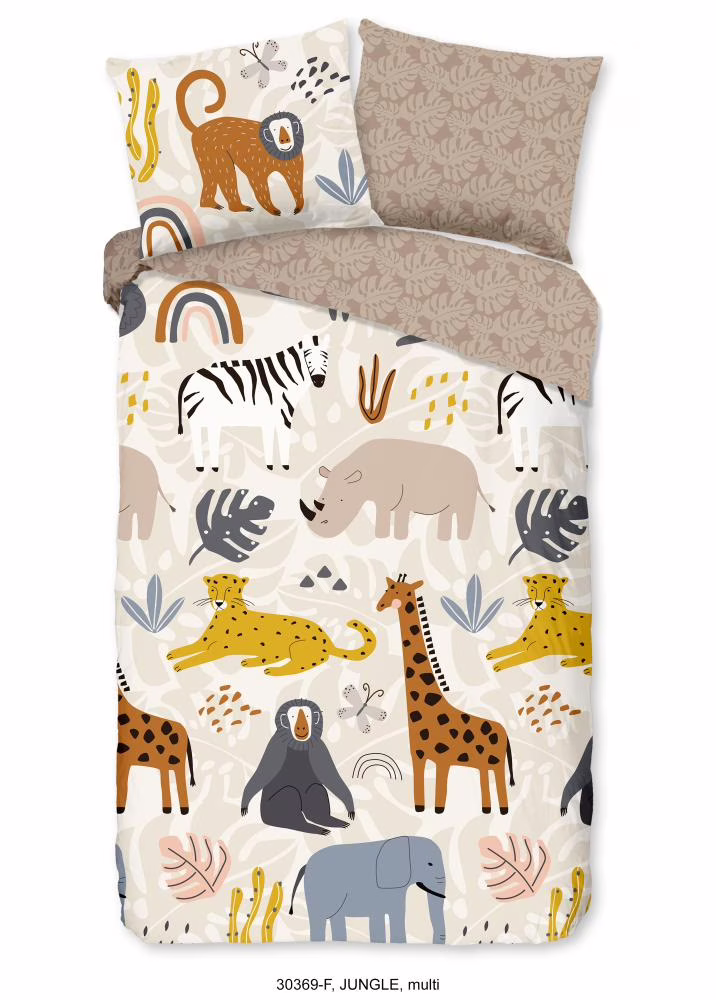 Kinderdekbedovertrek Good Morning Flanel Jungle