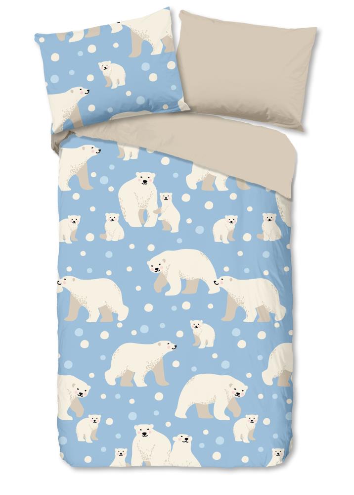 Kinderdekbedovertrek Good Morning Flanel Polar Bear