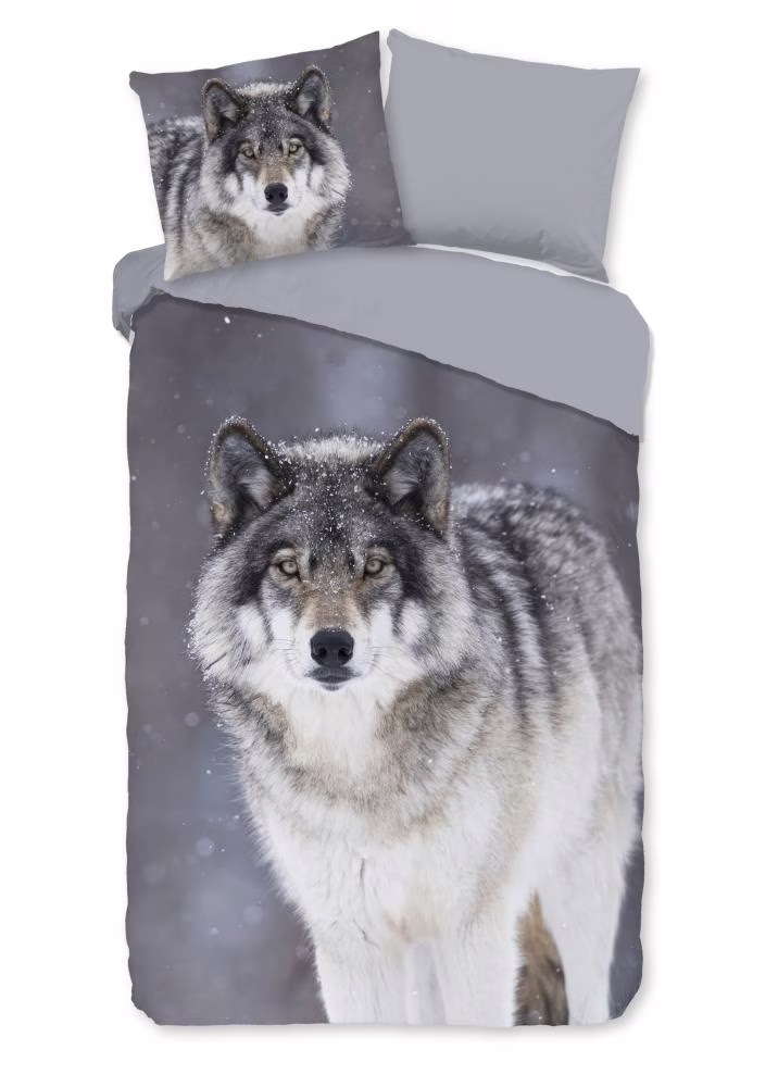 Dekbedovertrek Good Morning Flanel Wolfie