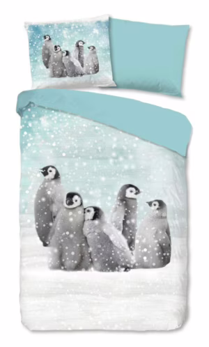Kinderdekbedovertrek Good Morning Flanel Pengu