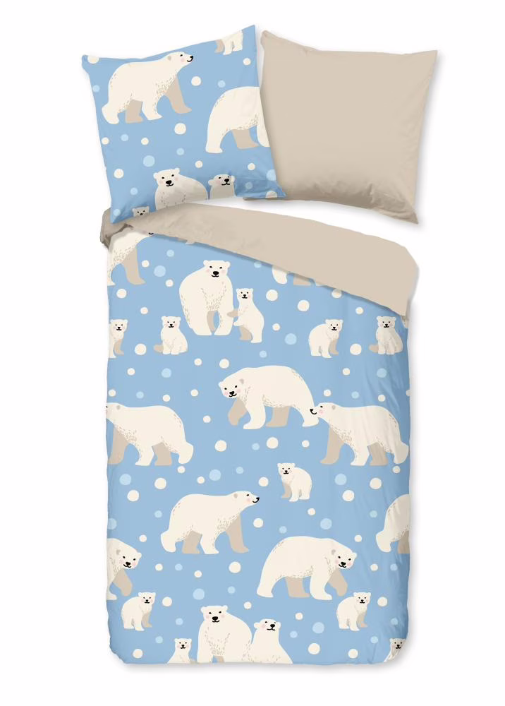 Kinderdekbedovertrek Good Morning Flanel Polar Bear