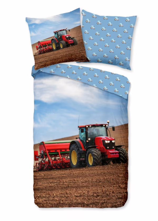 Kinderdekbedovertrek Good Morning Flanel Tractor