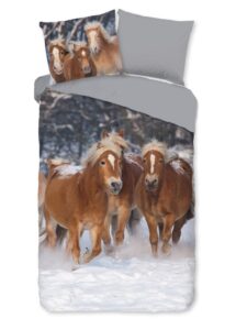 Kinderdekbedovertrek Good Morning Flanel Happy Horses