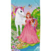 kinder strandlaken prinses eenhoorn good morning 75x150 microfiber regenboog 30465 Fairytale productfoto