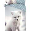 Flanellen kinder dekbed overtrek met schattige poolvos blauw grijs 33021 Toss productfoto