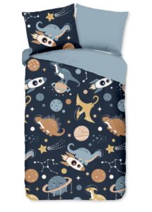 Kinderdekbedovertrek Pure microvezel Spacedino