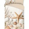 good morning dekbedovertrek katoen schelpen zeester beige 33260 productfoto