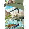 Kinderdekbedovertrek dinosaurus groen met T-Rex, Triceratops en Stegosaurus – DinoWorld jongens 33435 zouzou katoen -productfoto