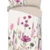 Good Morning dekbedovertrek HALA sand met roze bloemenprint voorkant 1 persoons