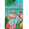 strandlaken flamingo tropisch zee print good morning microfiber 100x180 6422 flamingo sfeerfoto