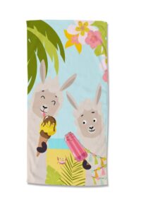 Kinderstrandlaken Good Morning Happy lamas