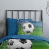 Kinderdekbedovertrek voetbal blauw met voetbal in doelnet – 31107 Match ZouZou - detail foto