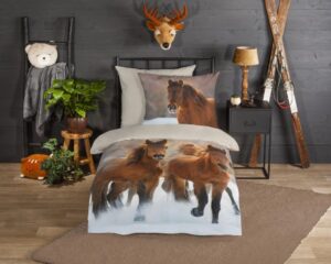 Kinderdekbedovertrek Good Morning Flanel Ponies