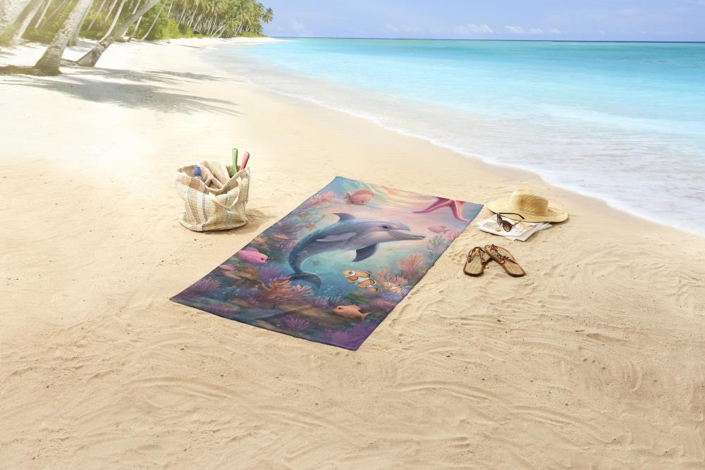 strandlaken voor kinderen dolfijn met vissen en koraal 10146 baya sfeerfoto