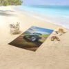 strandlaken voor kinderen tractor op heuvels Good Morning microfiber 10147 Aart sfeerfoto