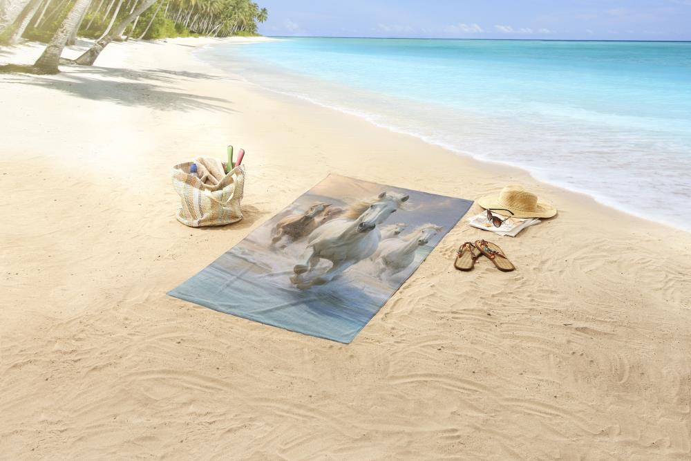 strandlaken voor kinderen paarden zee good morning microfiber 10159 wild and free sfeerfoto