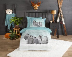 Kinderdekbedovertrek Good Morning Flanel Pengu
