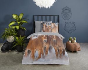 Kinderdekbedovertrek Good Morning Flanel Happy Horses