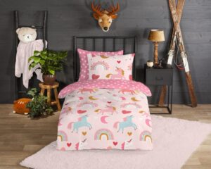 Kinderdekbedovertrek Good Morning Flanel Unicorn