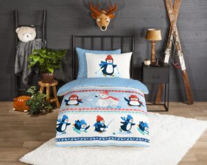 Kinderdekbedovertrek Good Morning Flanel Penguins