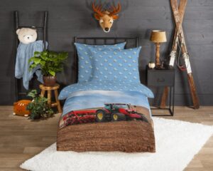 Kinderdekbedovertrek Good Morning Flanel Tractor