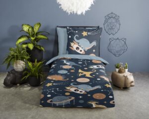 Kinderdekbedovertrek Pure microvezel Spacedino