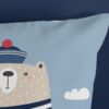 Good Morning Captain kinderdekbedovertrek met beer in matrozen shirt en blauwe ankers print 33491 detail stof kussen