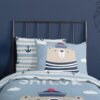 Good Morning Captain kinderdekbedovertrek met beer in matrozen shirt en blauwe ankers print 33491 detailfoto
