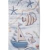 Strandlaken Good Morning 100x180 cm - 10088.20.81 strandlaken maritiem zeilboot schelpen visnet Good Morning microfiber 100x180 10088 Maritim productfoto