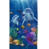 kinder strandlaken dolfijnen onderwater vissen good morning 75x150 microfiber 33185 mare productfoto