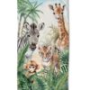 kinder strandlaken jungle dieren zebra tijger giraf good morning 75x150 33236 thabo productafbeelding