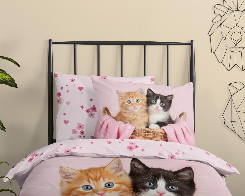 Kinderdekbedovertrek Katze ZouZou 1 persoons (140x200/220 cm) 100% katoen renforcé roze - 33590.70.01