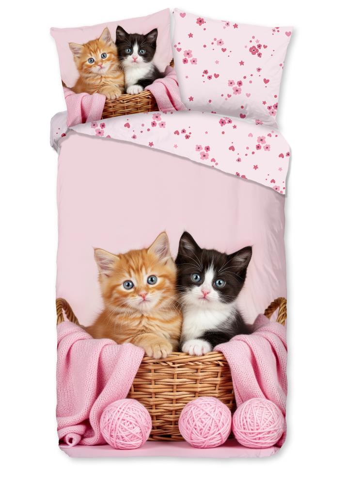 Kinderdekbedovertrek Katze ZouZou 1 persoons (140x200/220 cm) 100% katoen renforcé roze - 33590.70.01