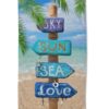 strandlaken sky sun sea love strand bordjes Good Morning microfiber 100x180 10065 Happy place productfoto