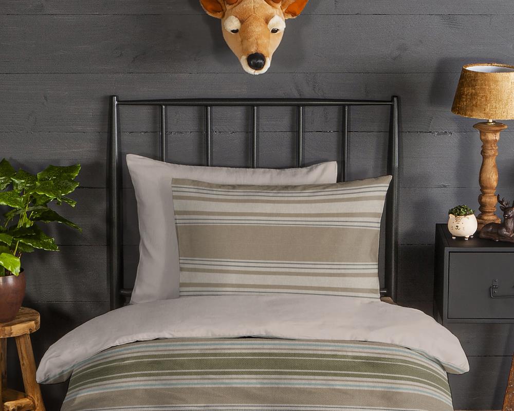 Dekbedovertrek Oxford Good Morning 1 persoons (140x200/220 cm) 100% katoen flanel zand - 20154.02.01