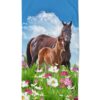 strandlaken voor kinderen paarden veld bloemen microfiber good morning 30746 dora productfoto