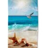 strandlaken zee schelpen strand golven meeuwen Good Morning microfiber 100x180 30825 Sealife productfoto