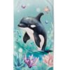 Strandlaken Good Morning 75x150 cm - 33026.60.80 kinder strandlaken orka dolfijn good morning 75x150 microfiber oceaan 33026 Splash productfoto strandlaken