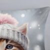 Dekbedovertrek Good Morning 135x200 + 1* 80x80 cm - 33157.99.08 Kinder bedset kitten van 100% katoen flanel 33157 Patt detail foto close up