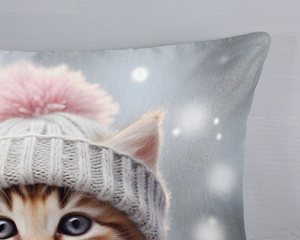 Dekbedovertrek Good Morning 135x200 + 1* 80x80 cm - 33157.99.08 Kinder bedset kitten van 100% katoen flanel 33157 Patt detail foto close up