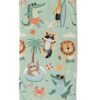 Strandlaken Good Morning 75x150 cm - 33465.44.80 kinder strandlaken dieren strand vakantie groen microfiber Good morning 33465 soleil productfoto
