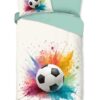 Kinderdekbedovertrek Counter Good Morning 1 persoons (140x200/220 cm) 100% katoen renforcé ecru - 33481.01.01 Good Morning kinderdekbedovertrek Counter Off White met voetbal verfspatten 33481 counter productafbeelding