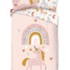 Good Morning kinderdekbedovertrek Unilove Multi met unicorn en regenboog 7126 unilove productfoto