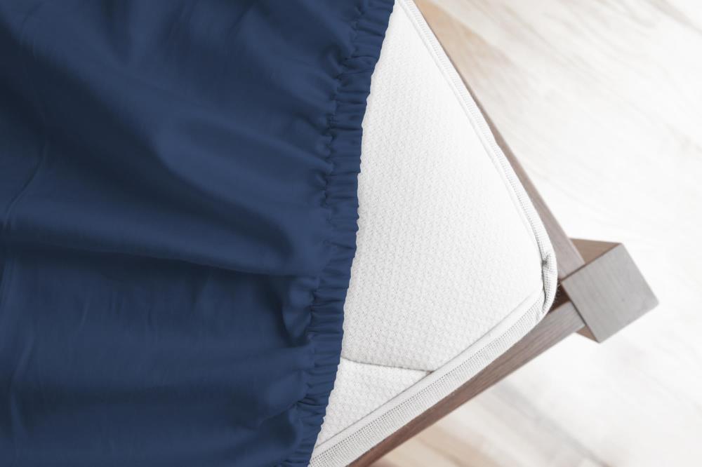 Hoeslaken Uni Good Morning 1 persoons (90x200 cm) 100% katoen jersey donkerblauw - 0200.22.42