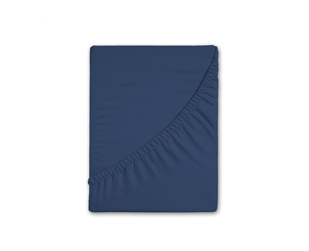 Hoeslaken Uni Good Morning 1 persoons (90x200 cm) 100% katoen jersey donkerblauw - 0200.22.42