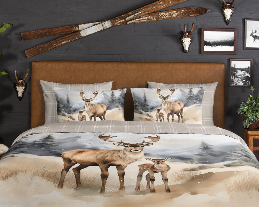 Dekbedovertrek Mark Good Morning 1 persoons (140x200/220 cm) 100% katoen flanel zand - 10174.02.01